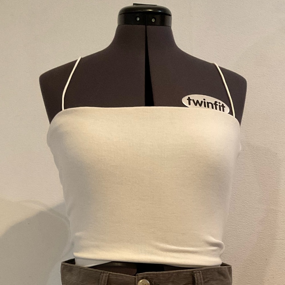 Medium Better Be brand white spaghetti strap crop top.